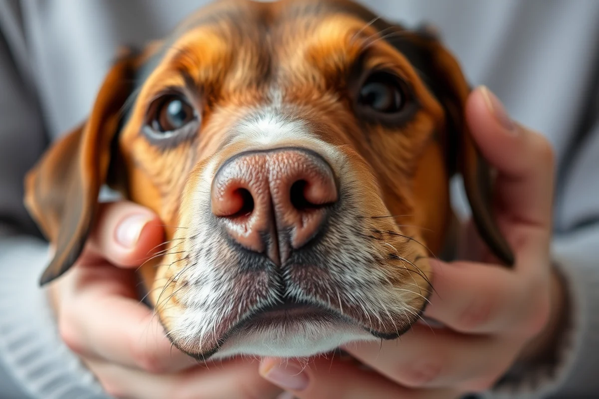 dog losing hair on nose and around eyes — Dog Losing Hair On Nose And Around Eyes (step by step)